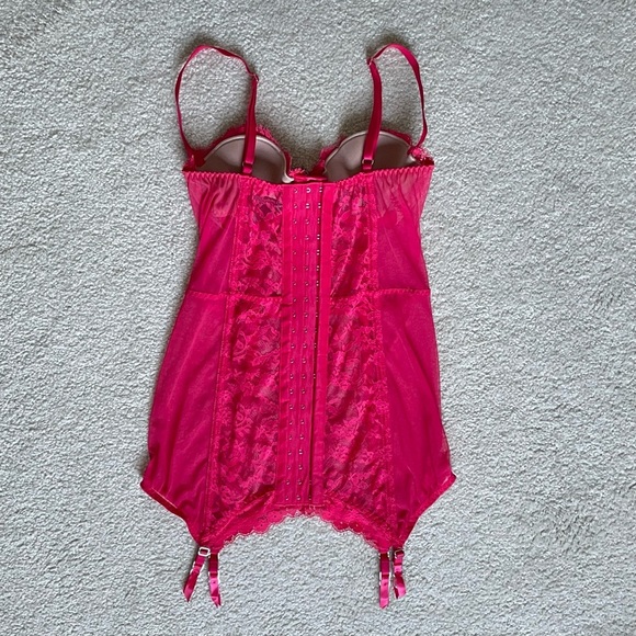 New! Victoria's Secret Pink Lace Lingerie Garter Bustier Corset Bra 35724 - Picture 5 of 11